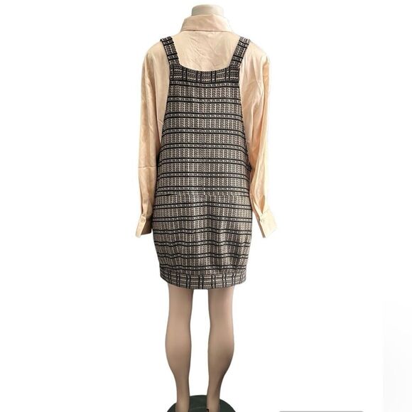 LAMB Plaid Black Logo Front Pocket Zip Up Jumper Dress Gwen Stefani 2007 Size 6 - Picture 6 of 10